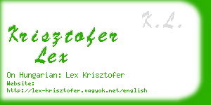 krisztofer lex business card